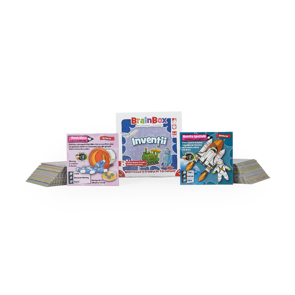 JOC EDUCATIV BRAINBOX INVENTII - THE GREEN BOARD GAME COMPANY LTD (G114015) - Libelula Vesela - Jucarii