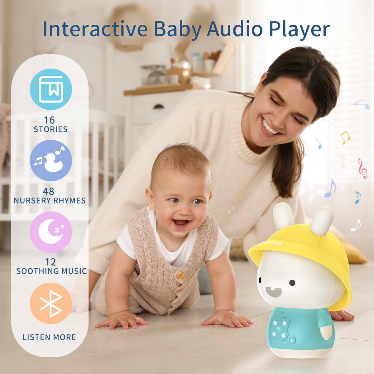 ALILO BABY BUNNY - IEPURAS INTERACTIV CU POVESTI SI CANTECE, ROZ, RO/EN - SHENZHEN FIRE RABBIT SMART TECHNOLOGY (G9S+Pink) - Libelula Vesela - Jucarii