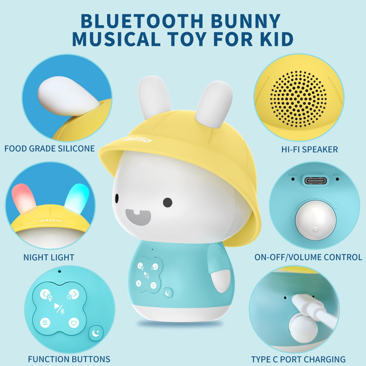 ALILO BABY BUNNY - IEPURAS INTERACTIV CU POVESTI SI CANTECE, ALBASTRU, RO/EN - SHENZHEN FIRE RABBIT SMART TECHNOLOGY (G9S+Blue) - Libelula Vesela - Jucarii