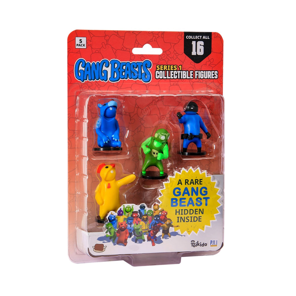 GANG BEASTS - SET 5 FIGURINE CU UN PERSONAJ RAR ASCUNS - P.M.I. (GB2040) - Libelula Vesela - Jucarii