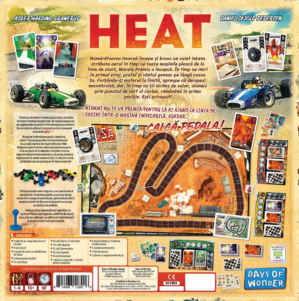 JOC DE SOCIETATE HEAT: PEDAL TO THE METAL, LIMBA ROMANA - DAYS OF WONDER (911801) - Libelula Vesela - Jucarii