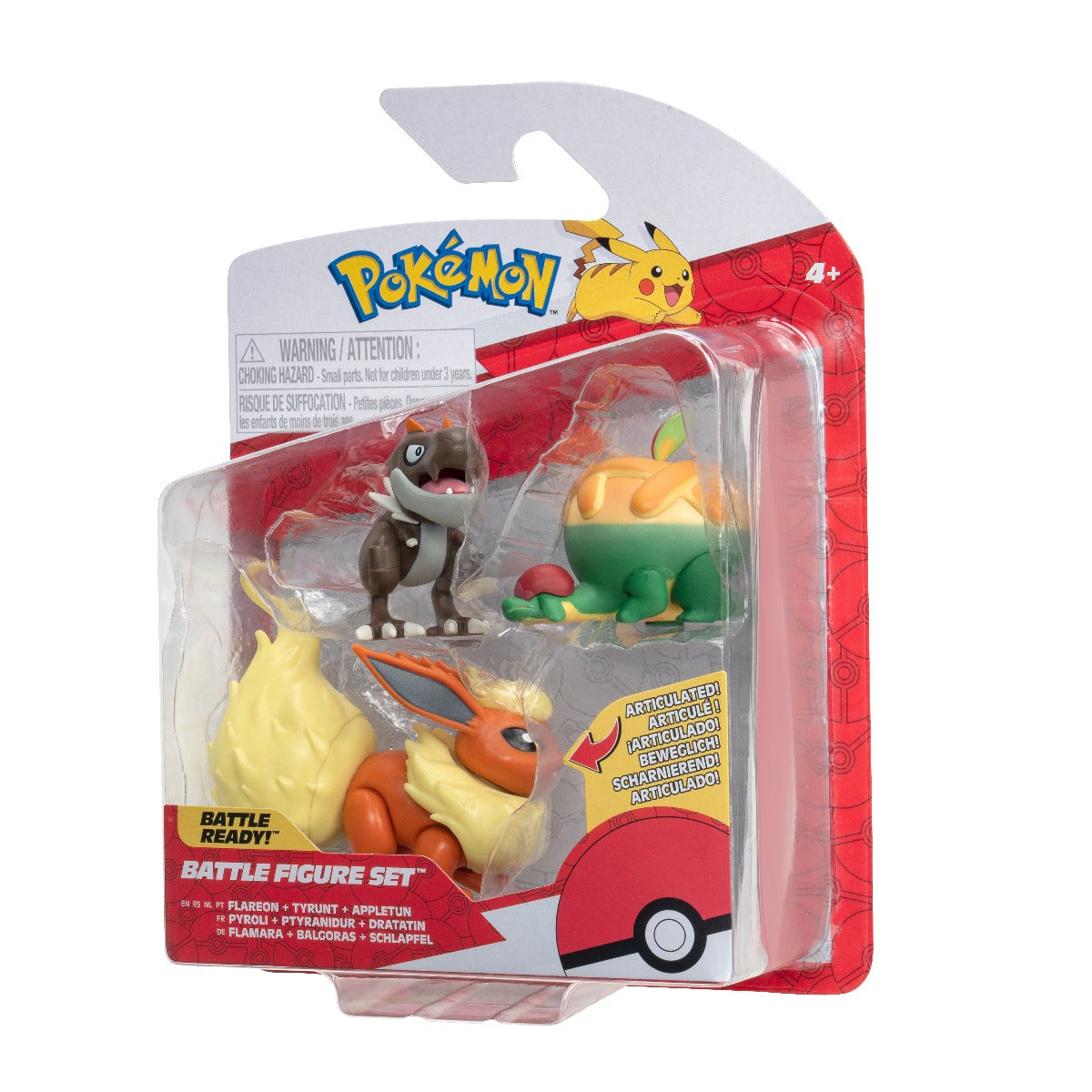 POKEMON - SET 3 FIGURINE DE ACTIUNE, APPLTUN, TYRUNT, FLAREON, 3 BUC - JAZWARES (PKW3047) - Libelula Vesela - Jucarii