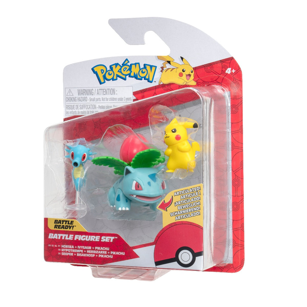 POKEMON - SET 3 FIGURINE DE ACTIUNE, PIKACHU #2, HORSEA, IVYSAUR, 3 BUC - JAZWARES (PKW3049) - Libelula Vesela - Jucarii