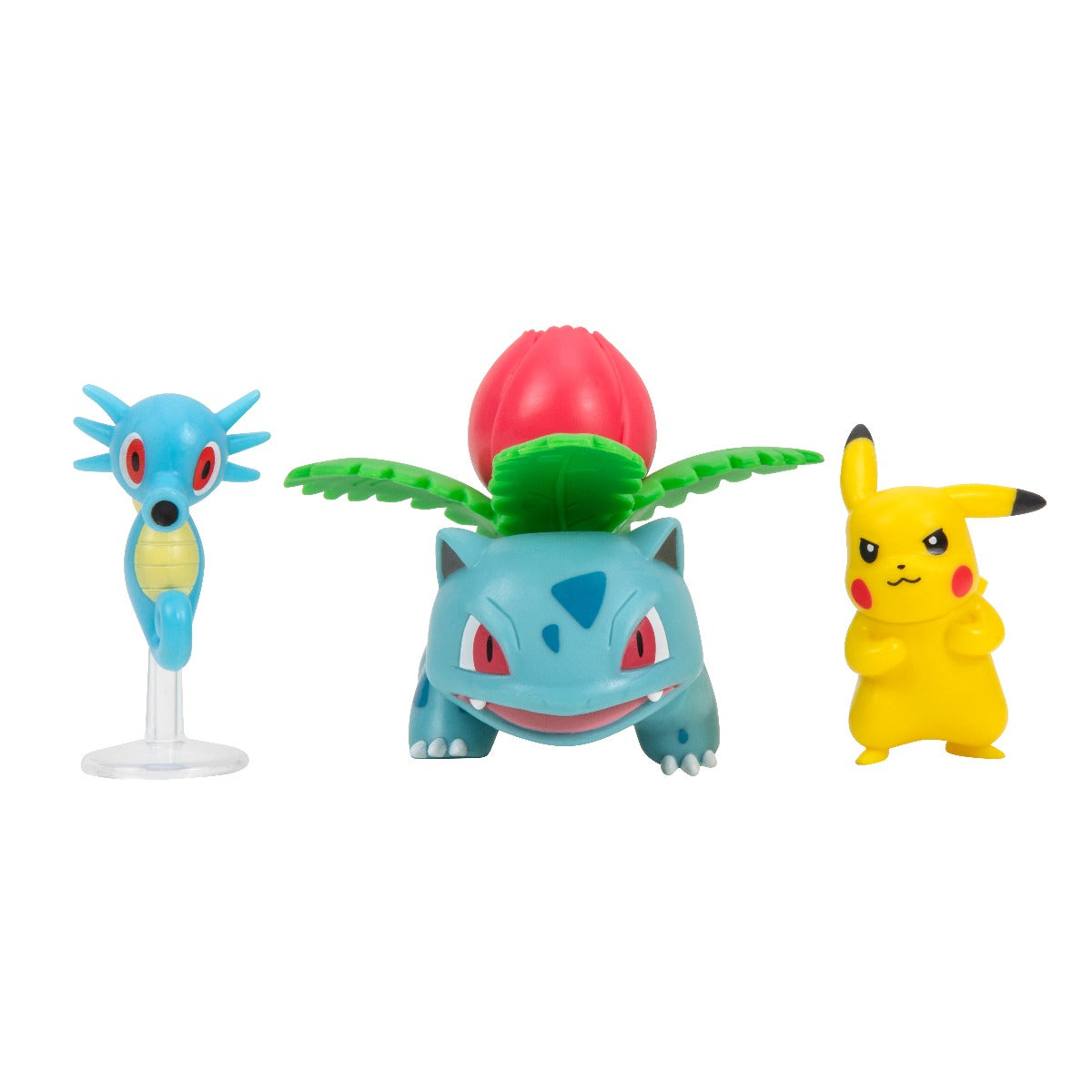 POKEMON - SET 3 FIGURINE DE ACTIUNE, PIKACHU #2, HORSEA, IVYSAUR, 3 BUC - JAZWARES (PKW3049) - Libelula Vesela - Jucarii