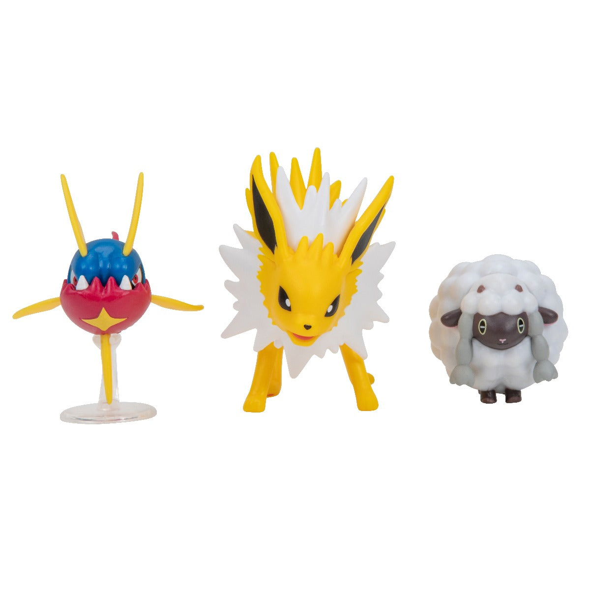 POKEMON - SET 3 FIGURINE DE ACTIUNE, WOOLOO, CARVANHA, JOLTEON, 3 BUC - JAZWARES (PKW3050) - Libelula Vesela - Jucarii
