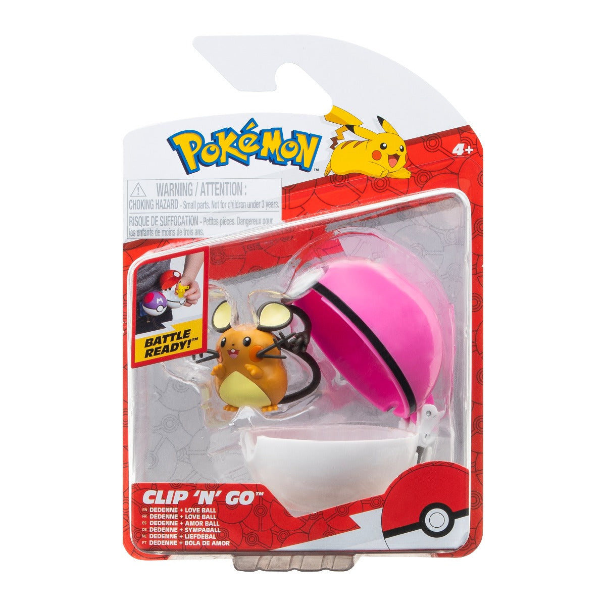 POKEMON - SET FIGURINE CLIP N GO, DEDENNE & LOVE BALL, 2 BUC - JAZWARES (PKW3138) - Libelula Vesela - Jucarii