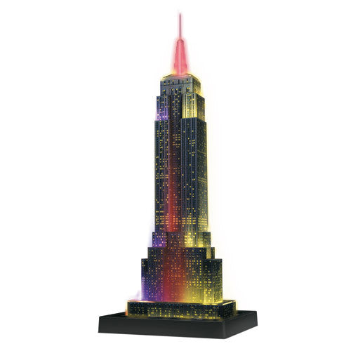 PUZZLE 3D EMPIRE STATE BUILDING - LUMINEAZA NOAPTEA, 216 PIESE (RVS3D12566) - Libelula Vesela - Jucarii
