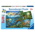PUZZLE FARMECUL DINOZAURILOR, 3X49 PIESE (RVSPC09317) - Libelula Vesela - Jucarii