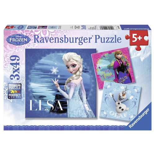 PUZZLE FROZEN ELSA, ANNA SI OLAF, 3X49 PIESE (RVSPC09269) - Libelula Vesela - Jucarii