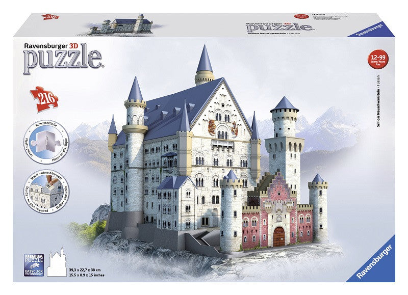 PUZZLE 3D CASTELUL NEUSCHWANSTEIN, 216 PIESE (RVS3D12573) - Libelula Vesela - Jucarii
