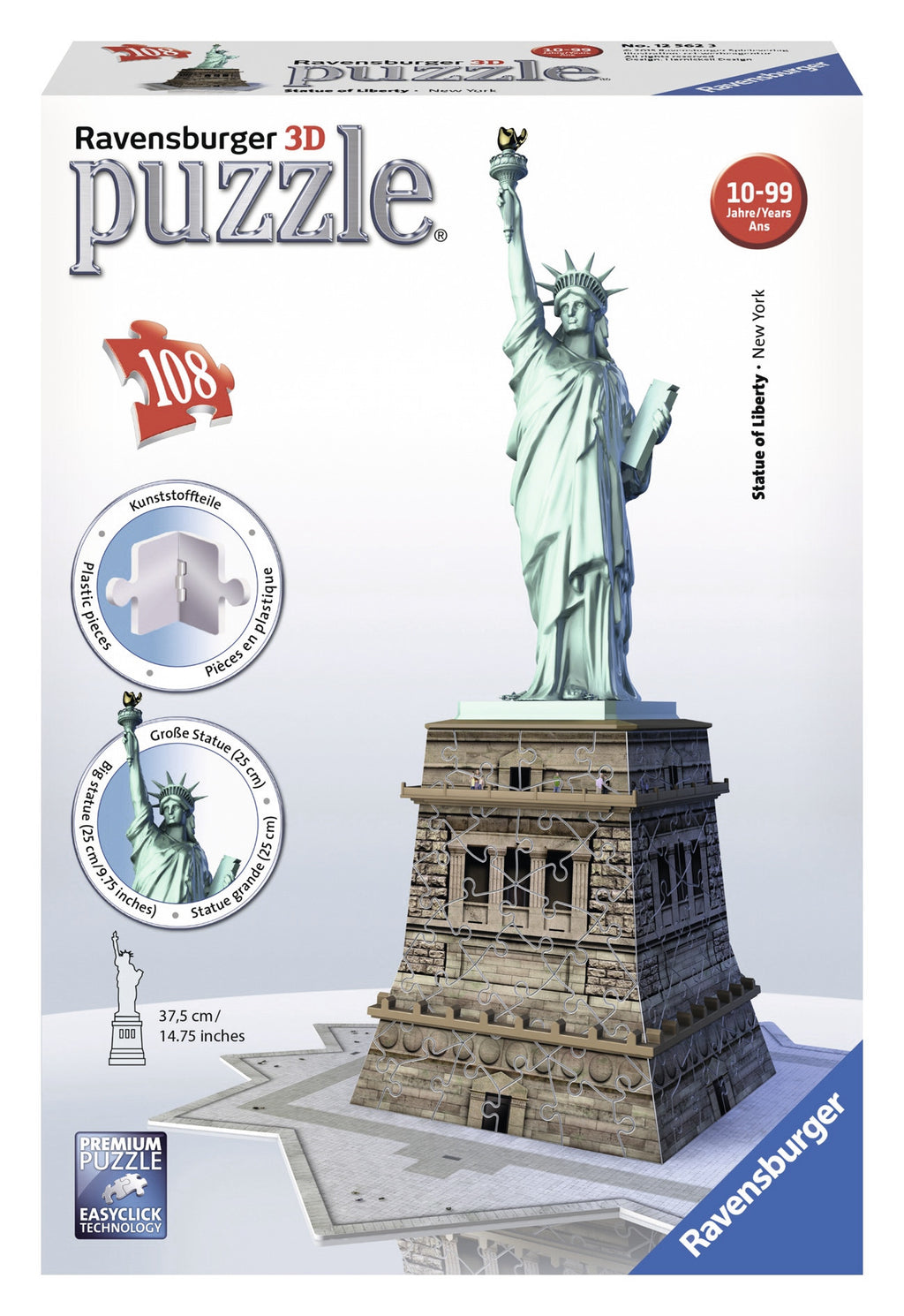 PUZZLE 3D STATUIA LIBERTATII 180 PIESE (RVS3D12584) - Libelula Vesela - Jucarii