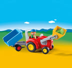 TRACTOR CU REMORCA - PLAYMOBIL 1.2.3 (PM6964) - Libelula Vesela - Jucarii