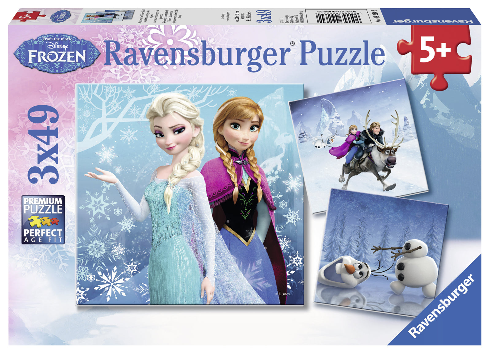 PUZZLE FROZEN, 3X49 PIESE - RAVENSBURGER (RVSPC09264) - Libelula Vesela - Jucarii