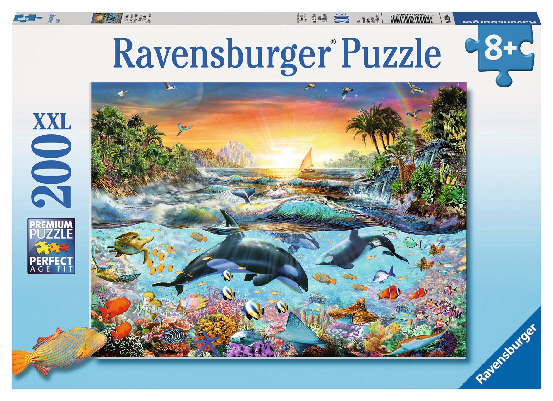 PUZZLE PARADISUL DELFINILOR, 200 PIESE - RAVENSBURGER (RVSPC12804) - Libelula Vesela - Jucarii