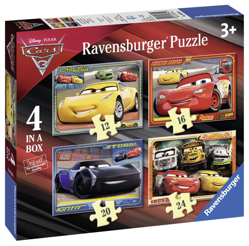 PUZZLE CARS,  12/16/20/24 PIESE - RAVENSBURGER (RVSPC06894) - Libelula Vesela - Jucarii