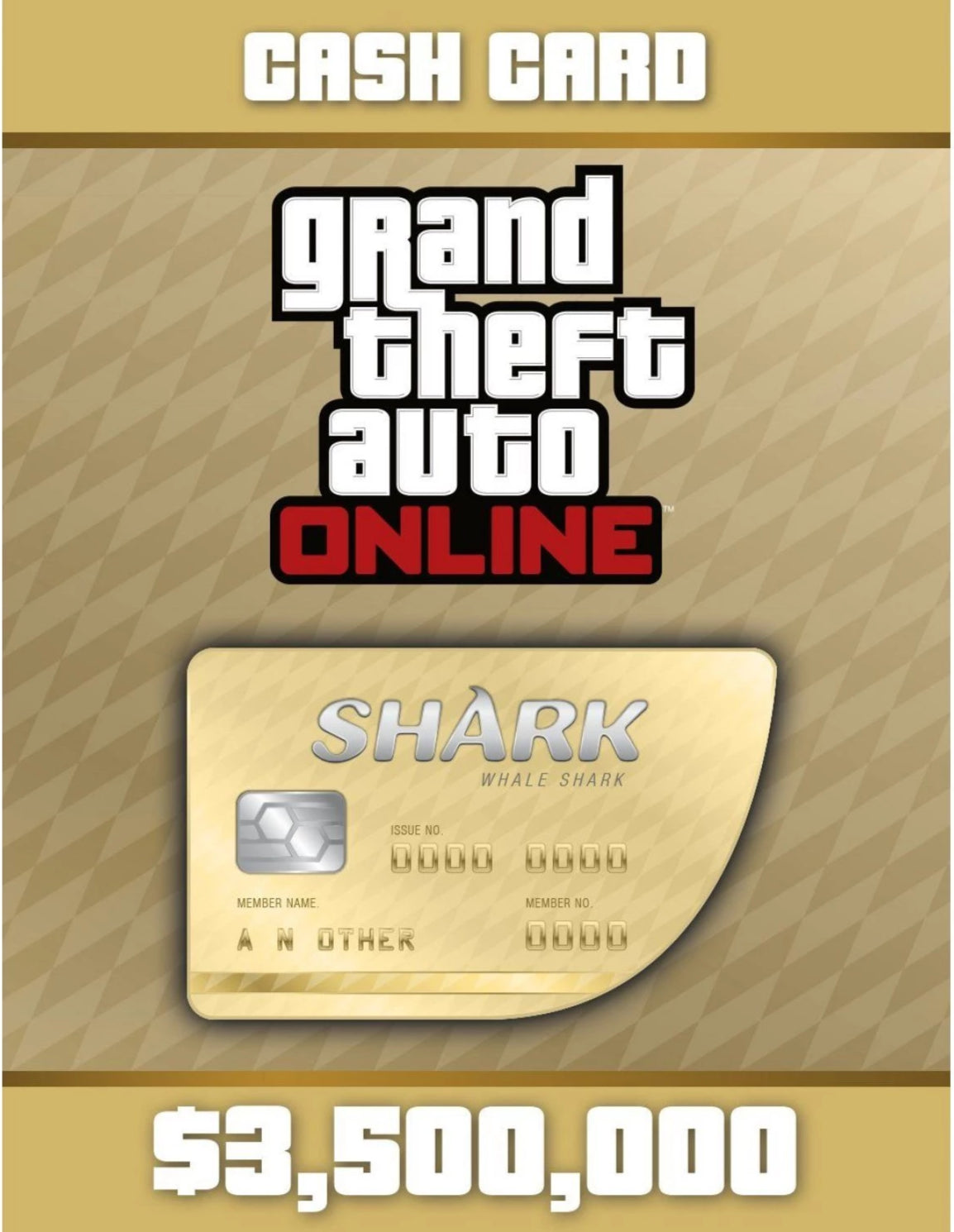 GRAND THEFT AUTO ONLINE: THE WHALE SHARK CASH CARD 3 500 000 - OFFICIAL WEBSITE - WORLDWIDE - MULTILANGUAGE - PC - Libelula Vesela - Jocuri video