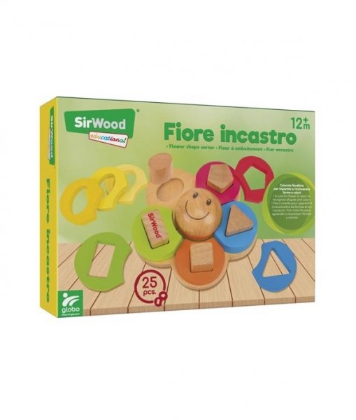 SET FORME GEOMETRICE STIVUIBILE DIN LEMN - GLOBO (GL40886) - Libelula Vesela - Jucarii