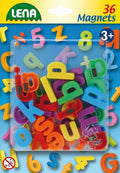 SET LITERE MICI MAGNETICE MULTICOLORE 36 PIESE 3 CM LUNGIME - LENA (LE65746) - Libelula Vesela - Jucarii