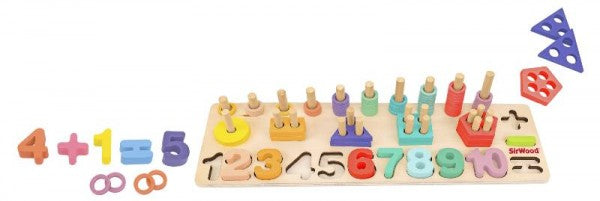 SET MATEMATICA 3 IN 1 DIN LEMN - GLOBO (GL40887) - Libelula Vesela - Jucarii