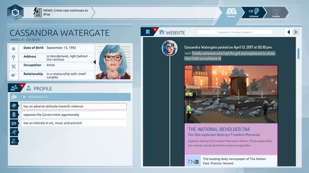 ORWELL: KEEPING AN EYE ON YOU - STEAM - PC / MAC - WORLDWIDE Libelula Vesela Jocuri video