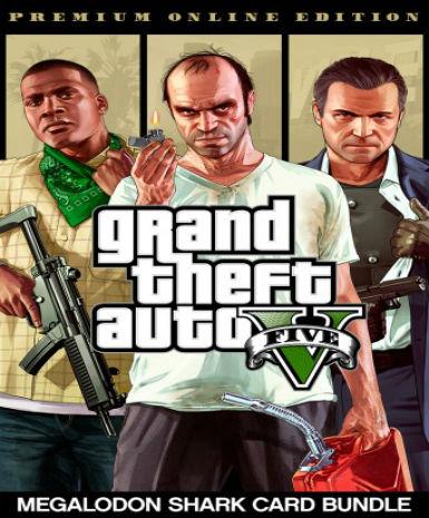 GRAND THEFT AUTO V GTA 5 - PREMIUM ONLINE EDITION & MEGALODON SHARK CARD BUNDLE- ROCKSTAR SOCIAL CLUB - MULTILANGUAGE - WORLDWIDE - PC - Libelula Vesela - Jocuri video