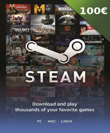 STEAM GIFT CARD 100 EURO - STEAM - PC - WORLDWIDE - Libelula Vesela - Gift Cards