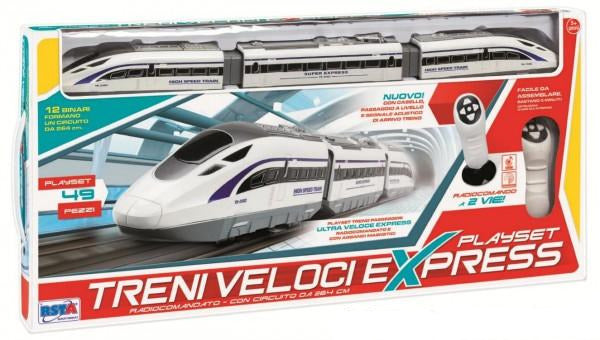 TREN ELECTRIC CU SINA SI TELECOMANDA 49 PIESE  - RS TOYS (RS10762) - Libelula Vesela - Jucarii